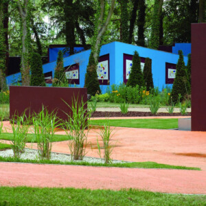 Chris Beardshaw's Sculpture Matrix Garden at Festival Gardens, Springfields Outlet Chris Beardshaw's Sculpture Matrix Garden at Festival Gardens, Springfields Outlet