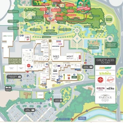 Springfields Outlet Shopping & Leisure Visitor Map Guide Summer 2024