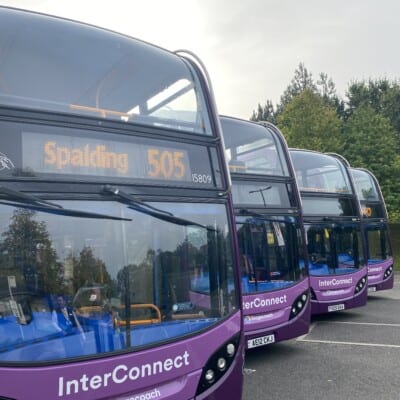 Stagecoach buses at Springfields